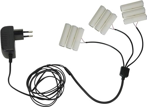 Star Trading 062-05 Stromadapter für Batterieartikel, ersetzt 3x 3 AA 1,8 m Zuleitung, mit IP20 Trafo