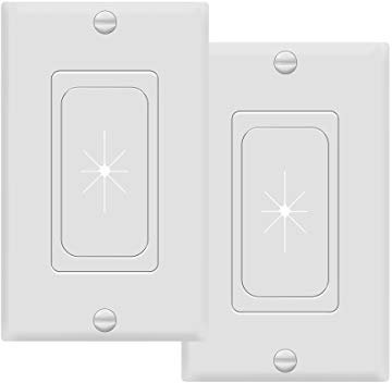 TOPGREENER Flexible Rubber Wall Grommet Insert with Decorator Wall Plate, Pass Through Plate for Low-Voltage Cables, Size 1-Gang 4.50 x 2.75, Polycarbonate Thermoplastic, TG8901-2PCS, White, 2 Pack
