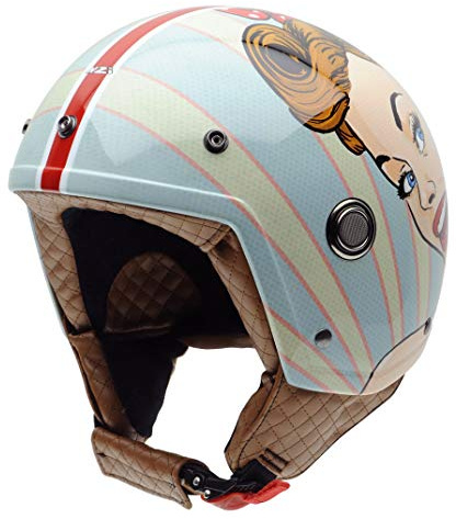NZI Tonup Grafik Offenes Gesicht Motorradhelm, Glanz Chica Bonita, Größe M