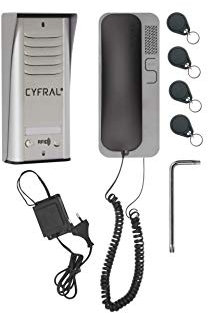 Cyfral Türsprechanlage Gegensprechanlage Cosmo R 1 mit 2-Draht-Anschluss, RFID Leser integriert, Set für eine Familie