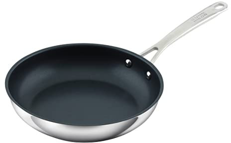 Kuhn Rikon Allround Non-Stick Frying Pan, 24cm. 3 Layer Non-Stick Coating. 18/10 Stainless Steel. Suitable for All Hobs (Including Induction). Riveted Stay-Cool Handle. Oven Safe & Dishwasher Proof
