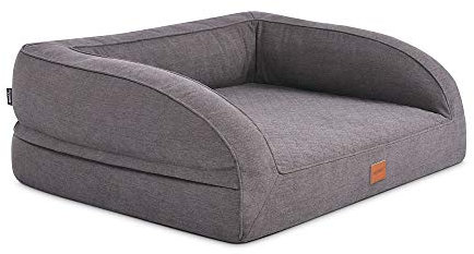 Mypado Hundebett Flo Luxuryline Standard mit Schaumstoffkern (120 x 100, grau)