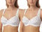 2 Pack Undercover Full Cup Lace Underwired Bra BR26 White 40DD