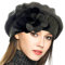 VECRY Damen 100% Wolle Französische Baskenmütze Blumen Strickmütze Schädelkappe Kleid Wintermütze (Grün,M)