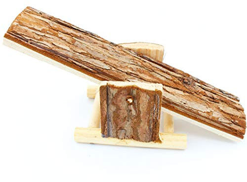 Wippe aus Naturholz das Beste Spielzeug für Hamster, Hasen und Vögel