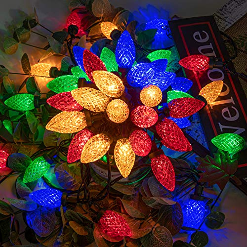AWQ 100LED 81FT C9 Christmas String Lights Plug in Fairy Twinkle Multicolor