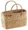 Kobolo Tasche Korbtasche geflochten aus Wasserhyazinthe - Lederhenkel - 43x18x26 cm Natur