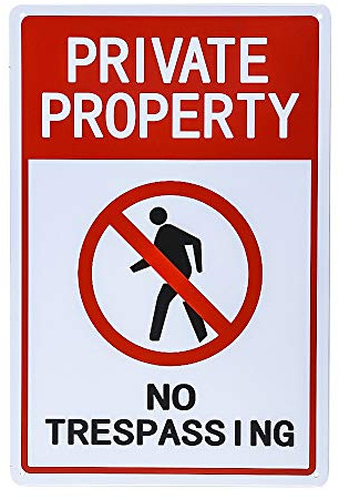 dojune -Private Property Signs No Trespassing Schild Metall Warnschild Trespass Hofschild