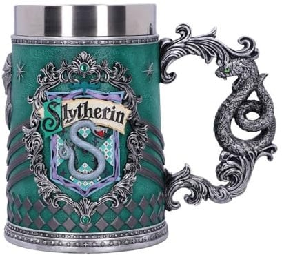 Nemesis Now House Collectable Tankard Harry Potter Slytherin Hogwarts-Haus Sammelkrug, Harz, Grün Silber, 1.25 picometer