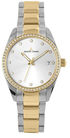 JACQUES LEMANS - Armbanduhr Derby - Quartz Uhrwerk - Gehäusedicke: 7.7 mm - Edelstahl - 10 ATM