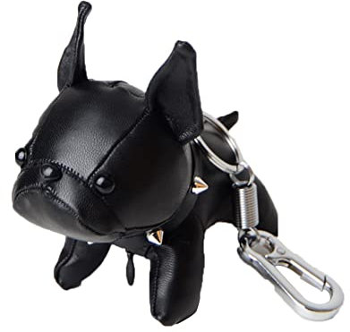 Huamengyuan Schlüsselanhänger für Auto, Französische Bulldogge, französische Bulldogge, aus PU-Leder, Geschenk für Handtasche, Rucksack, Geldbörse