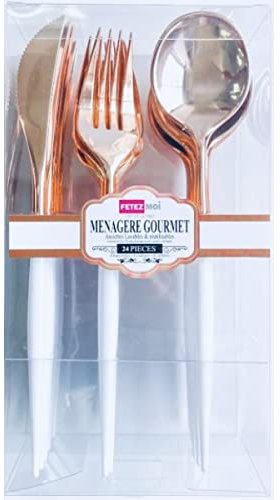 Ménagère Mariage Gourmet X 24 Pièces Coulour Dore,Argente,Rose Gold ,Rose