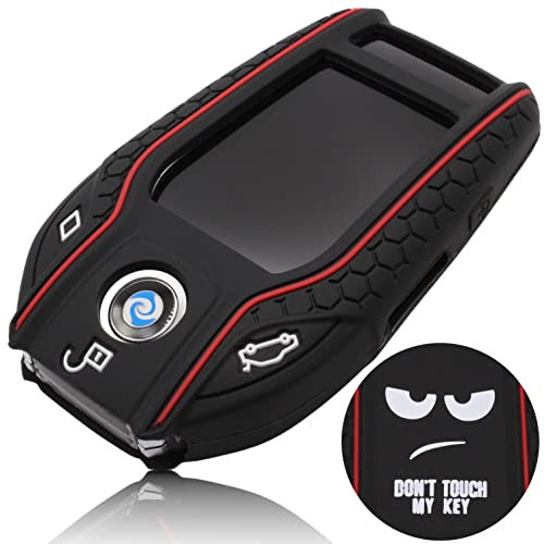 FOAMO Autoschlüssel Hülle Silikon kompatibel mit BMW Display Smart-Key IDG Schlüssel-Hülle Schutzhülle Cover in Don't Touch My Key