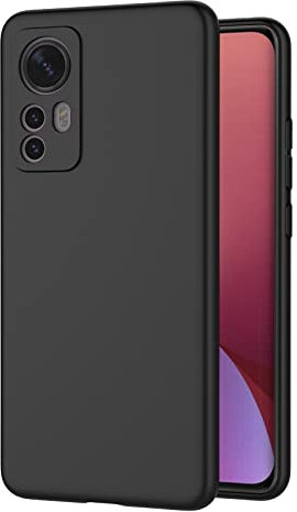 AICEK Kompatibel mit Xiaomi 12 Hülle, Schwarz Silikon Schutzhülle für Xiaomi 12 Case TPU Bumper Handyhülle
