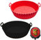 2 Air Fryer Silicone Pot Große Größen,Neu Air Fryer Accessories,Wiederverwendbar Antihaft Luftfritteuse Matten Universal Air Fryer Basket, für Backofen,Mikrowelle Kuchenbackform, Dampfgarer