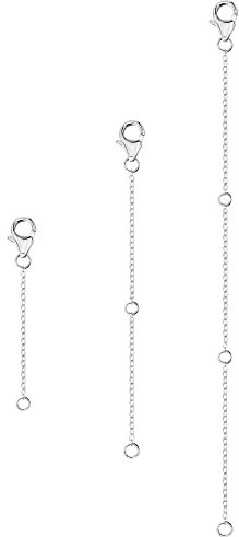 ALEXCRAFT 3 Stück Kettenverlängerung Silber, 14k Vergoldete Verlängerungs Kette mit Karabinerverschlüsse Biegeringschnalle für Halskette Fußkette Armband Schmuckherstellung, 2/4/6 inch