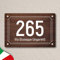 Numero civico personalizzato inciso a laser su laminato plastico, per esterno, 3 misure, vari colori e cornici. (LEGNO)