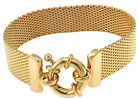 Original italienisches Milanaise-Armband vergoldet oder Doublé 15 mm breit Länge wählbar Goldarmband Armband Damen Herren Schmuck ab Fabrik Tendenze-Italy