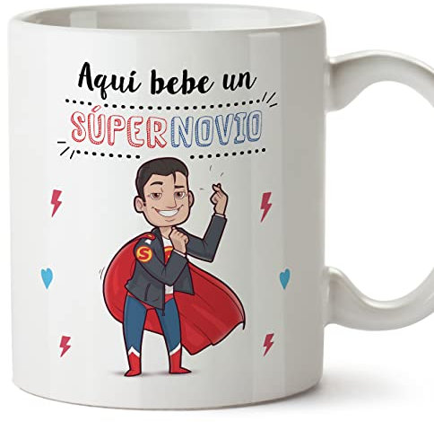 MUGFFINS Tazas para NOVIO - En Español - Super Familia - 11 oz / 330 ml - Regalo original y divertido