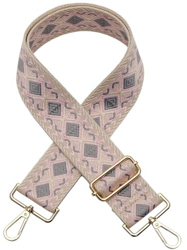 Verstellbar Schulterriemen 5CM Schultergurt Damen & Herren Breit Taschengurt für Handtaschen Riemen C-Rosa&Grau