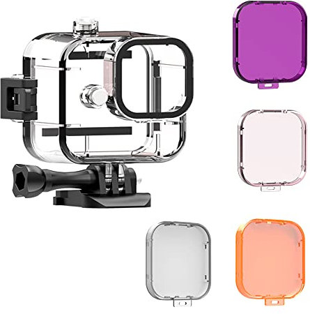 HMHAMA Custodia impermeabile con 4 filtri per G Hero11 Black mini, custodia protettiva per fotografia subacquea per G Hero11 mini accessori