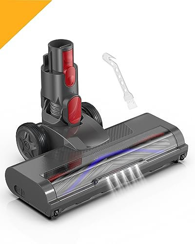 Brosse de sol Ancocs compatible avec Dyson V7 V8 V10 V11 V15,Accessoire de Remplacement de Brosse Turbo et Rouleau Souple pour Tapis avec Lumières LED (D015)