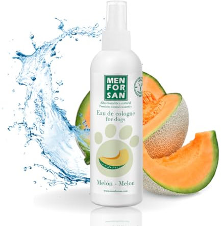 MENFORSAN Agua de colonia para perros | Melón | Aroma intenso y refrescante | Efecto desodorante | Con Ingredientes muy suaves ue NO irritan la Piel | Con Ph Neutro | 125 ml