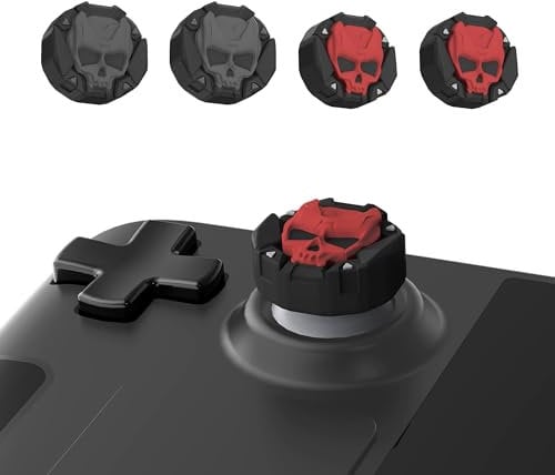 GeekShare Tapas de Silicona Suave para Halloween para Controlador Steam Deck, Juego de Funda Antideslizante Compatible Solo con Steam Deck – 2 Pares/4 Piezas (Negro y Rojo)