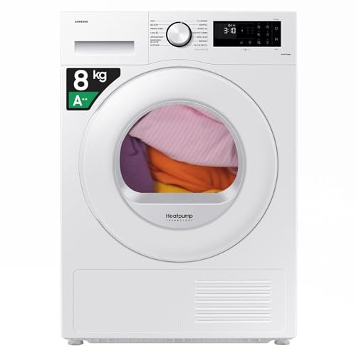 Samsung Asciugatrice Crystal EcoDry DV80CGC0B0TE/ET, 8 kg, Pompa di Calore, Wifi, Sensore Optimal Dry, Filtro 2 in 1, Carica Frontale, 60L x 85H x 60P cm