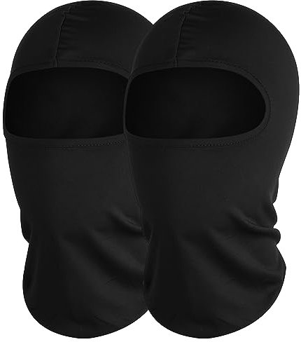 WLLHYF Skimaske, Motorrad-Mütze, Tasche, 2 Stück, schwarz, Sturmhaube, Halsbedeckung, Kopfbedeckung, Vollgesichtsmaske, verstellbar, winddicht, UV-Schutz, für Männer und Frauen, Arbeit und Sport,