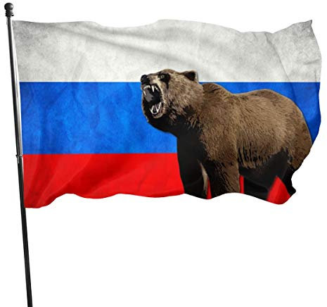 Bandiera russa con orso, bandiera da giardino da 0,9 x 1,5 m, resistente, bandiera decorativa per esterni, decorazione per la casa e il giardino, per esterni