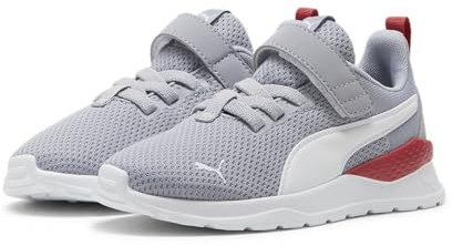 PUMA Anzarun Lite Sneakers Kinder, Gray Fog-White-Club Red, 35 EU