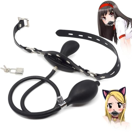 Balle Gonflable Noire en Silicone avec Jouet à Bouchon réglable