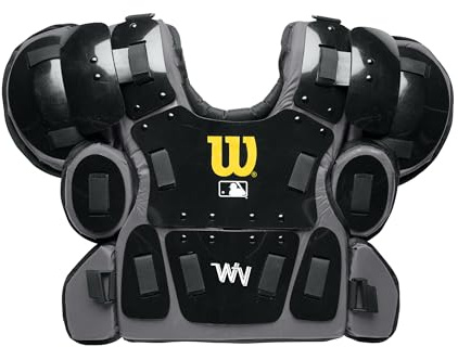 WILSON Pro Gold 2 Chest Protector - Memory Foam, Black/Charcoal, Medium/Large