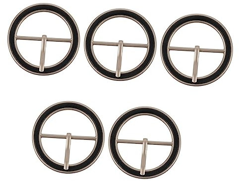Operitacx 5 Stück Metall Gürtelschnallen Windmantel Taillenschnallen Legierung Sand Silber 35mm für Damen Schal Stola Kleid Zubehör