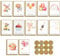 winbest Geburtstagskarte, 12 Klappkarten Geburtstagskarten set mit umschlag aus Kraftpapier und 12 aufkleber, birthday card Aquarell Geburtstagskarten für Kinder und Erwachsene