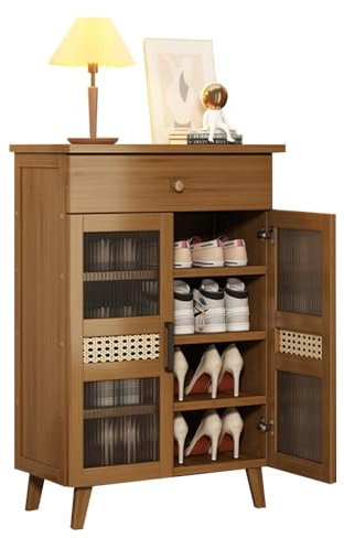 Schuschrank Sideboard mit Schublade, Schuhregal Schuhkipper Schmal mit Türen, Schuhablage für 12-29 Paar Schuhe, Platzsparend, für Flur Diele Wohnzimmer Schlafzimmer