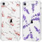Olgary 2 Stück für iPhone 8/7 / SE 2020 / SE 2022 Hülle mit Rosa Blume Floral Lavendel Aesthetic Muster Durchsichtig Handyhülle Motiv, Transparent Hard PC Stoßfest TPU Bumper Dünn Schutzhülle Case