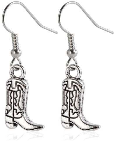 GAUEIOUR Cowboy Girl Western Boots Earrings Fashionable Punk Unique Niche Design Sense Earring Creative Retro Style Metal Earrings