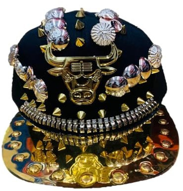 Hip Hop Hut Flachbrühe Hut Rock Cap Skull Cap mit Nieten Verstellbare Mütze für Damen und Herren, 09#, Einheitsgr��e