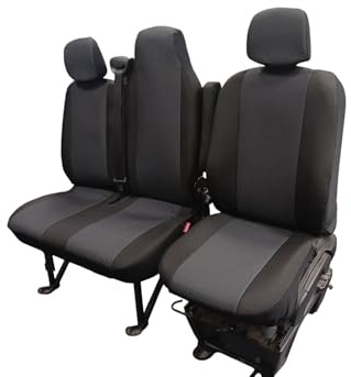 Vordersitzbezüge 2 + 1, passend für Renault Master 2010+ Linkslenker, schwarzer Stoff
