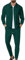 Uomo Tute da Ginnastica Waffle Manica Lunga Cerniera Giacca & Pantaloni Set di 2 Pezzi Verde per Casual Sport Lavoro, XL