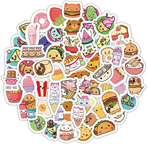 Kawaii Food-Aufkleber für Teenager und Erwachsene – niedliche Essen-Aufkleber für Laptops und Trinkflaschen – Anime Food-Sticker - Kawaii Food