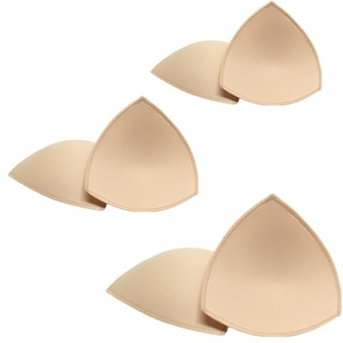 KFLY 3 Pairs of Bra Pads Removable (3 Pairs Triangle-Thin, M)