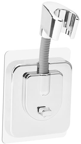 APOMOONS Supporto per soffione doccia senza foratura, doccetta regolabile con adattatore in silicone, adesivo forte, supporto per soffione doccia per bagno