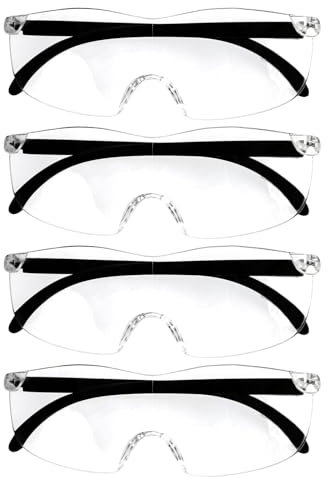 GENZYRE 4 Stück 300% 500% 800% 1000% Vergrößerungsbrille Magnifying Glass Stirnlupe Kopflupe Lupe zum Lesen Brille Lupenbrille für Brillenträger Zahnarzt Senioren Lesen Nähen Basteln Reparaturen
