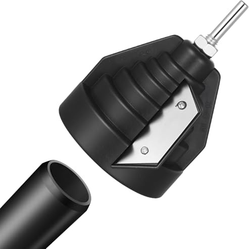 Kunststoffrohr-Fasenwerkzeug, Rohr-Entgratungswerkzeug für 20, 25, 32, 40, 50, 63mm Kunststoffrohre, Rohrentgrater, Entgrater für PVC, PP, PE Rohre, mit Bohreranschluss für Handbohrmaschine