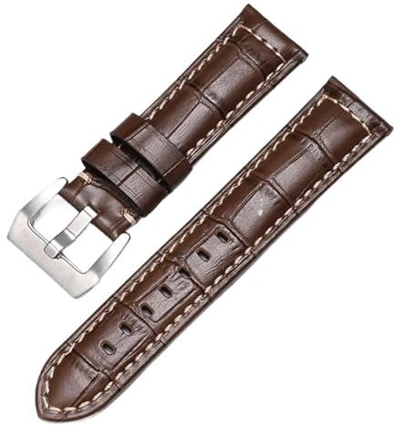 Lederarmband for Uhren, Ersatzbänder, 20 mm, 22 mm, 24 mm, 26 mm(Dark Brown,26mm)