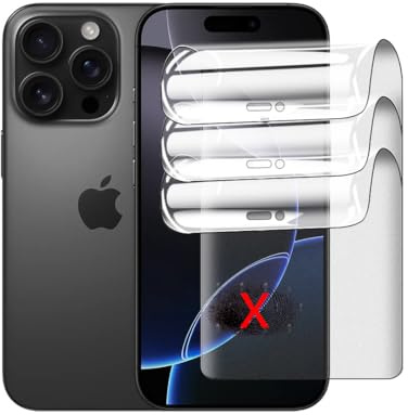 Yxiuumo Matt Hydrogel Folie für iPhone 16 Pro,3 Stück Displayschutz TPU folie Schutzfolie,Blendfrei,Fingerabweisend,Selbstheilend,Kompatibel mit Fingerabdrucksensor & Hüllen