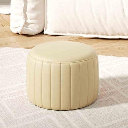 Runder Ottoman-Pouf, Sofa, Sitz, gepolsterte Fußstütze, Eingangsbank, Schminktisch, Hocker, Stuhl für Wohnzimmer, Schlafzimmer, Flur, Akzent-Lounge